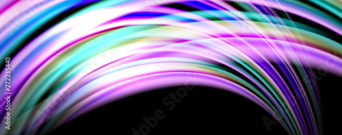 Fluid color waves with light effects  vector abstract background