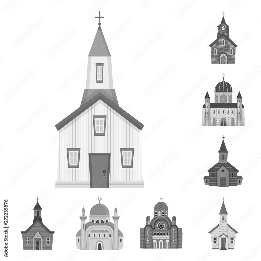 Vector design of architecture and faith symbol. Collection of architecture and traditional stock symbol for web.