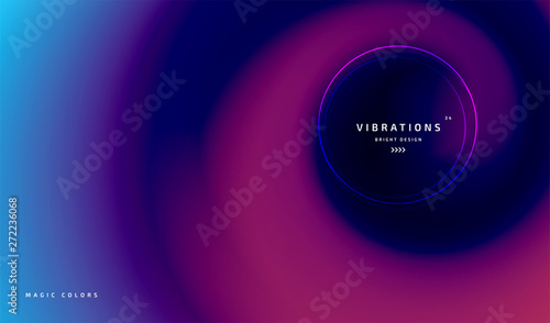 Abstract background with blurred fluid gradient. Liquid design in spiral shape of trendy vivid colors. Minimal poster with gradual blend between shades. Vector illustration