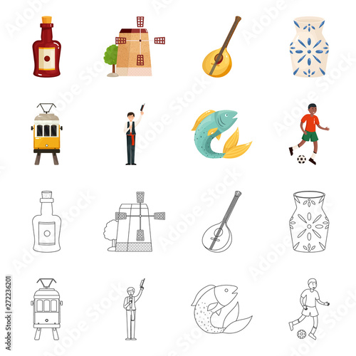 Vector design of  and historic logo. Collection of  and country stock symbol for web.