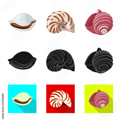 Vector design of animal and decoration symbol. Collection of animal and ocean stock symbol for web.