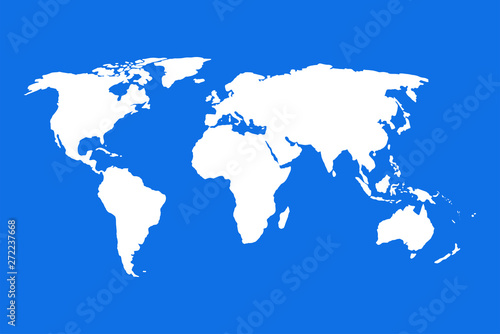 Fototapeta Naklejka Na Ścianę i Meble -  worlds map in the blue color