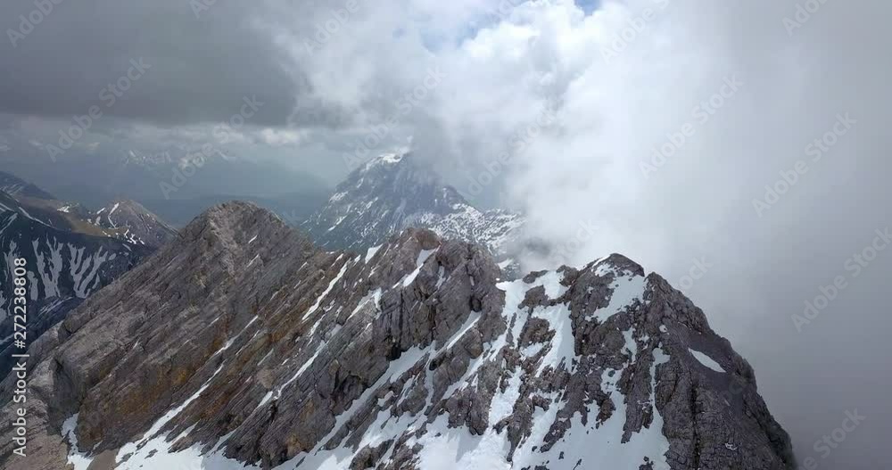 Aerial Pan Left to Right: Top of Zugspitze Mountains of Munich Germany - Munich, Germany Aerial Pan Left to Right: Top of Zugspitze Mountains of Munich Germany - Munich, Germany