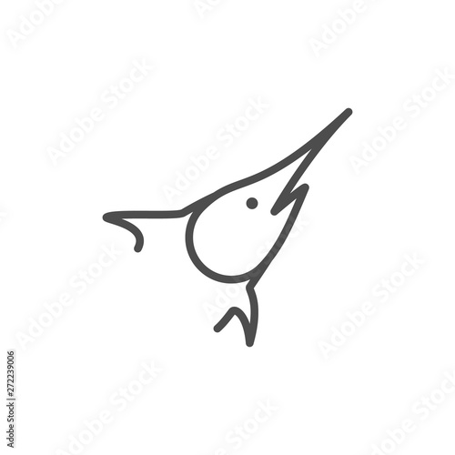 Swordfish line outline modern icon
