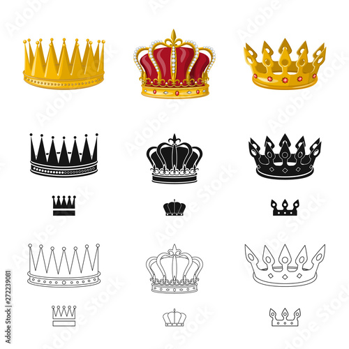 Isolated object of medieval and nobility logo. Collection of medieval and monarchy stock symbol for web.