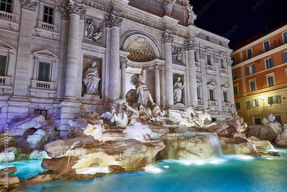 trevi fountain by night, rome