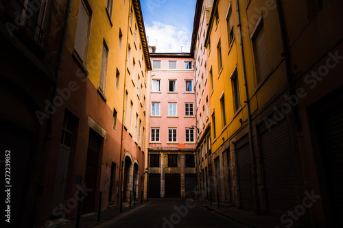 colored narrow street 