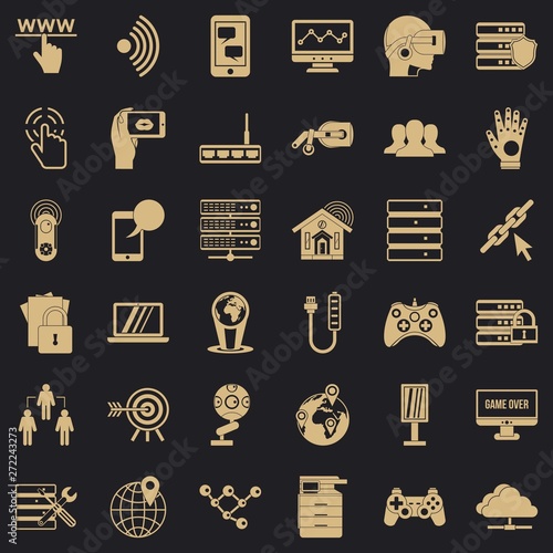 Broadcaster icons set. Simple set of 36 broadcaster vector icons for web for any design