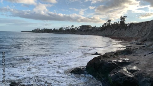 Wallpaper Mural splashing ocean waves on the beach of Santa Barbara Goleta. Pacific Coast. California Torontodigital.ca