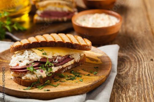 Wallpaper Mural Ruben sandwich. New York sandwich with pastrami, sauce 1000 islands and sauerkraut. Torontodigital.ca