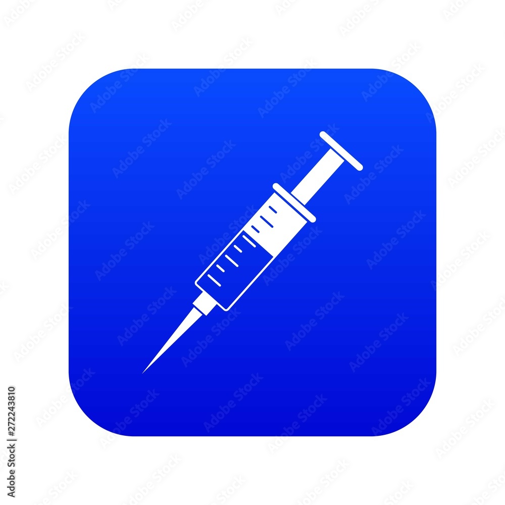 Syringe icon digital blue for any design isolated on white vector illustration Syringe icon digital blue for any design isolated on white vector illustration
