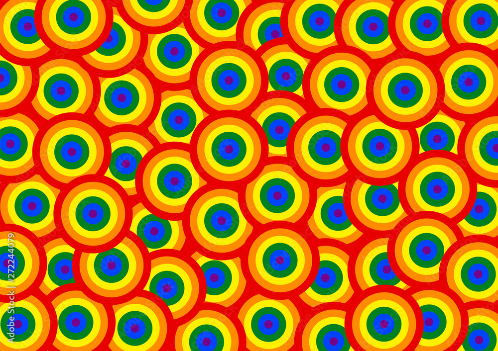Circle pattern with colorful background