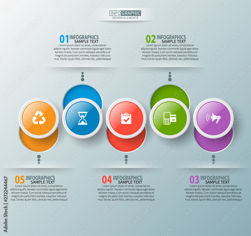 Fototapeta premium Abstract 3D Paper Infographics. Business template .Vector illustration