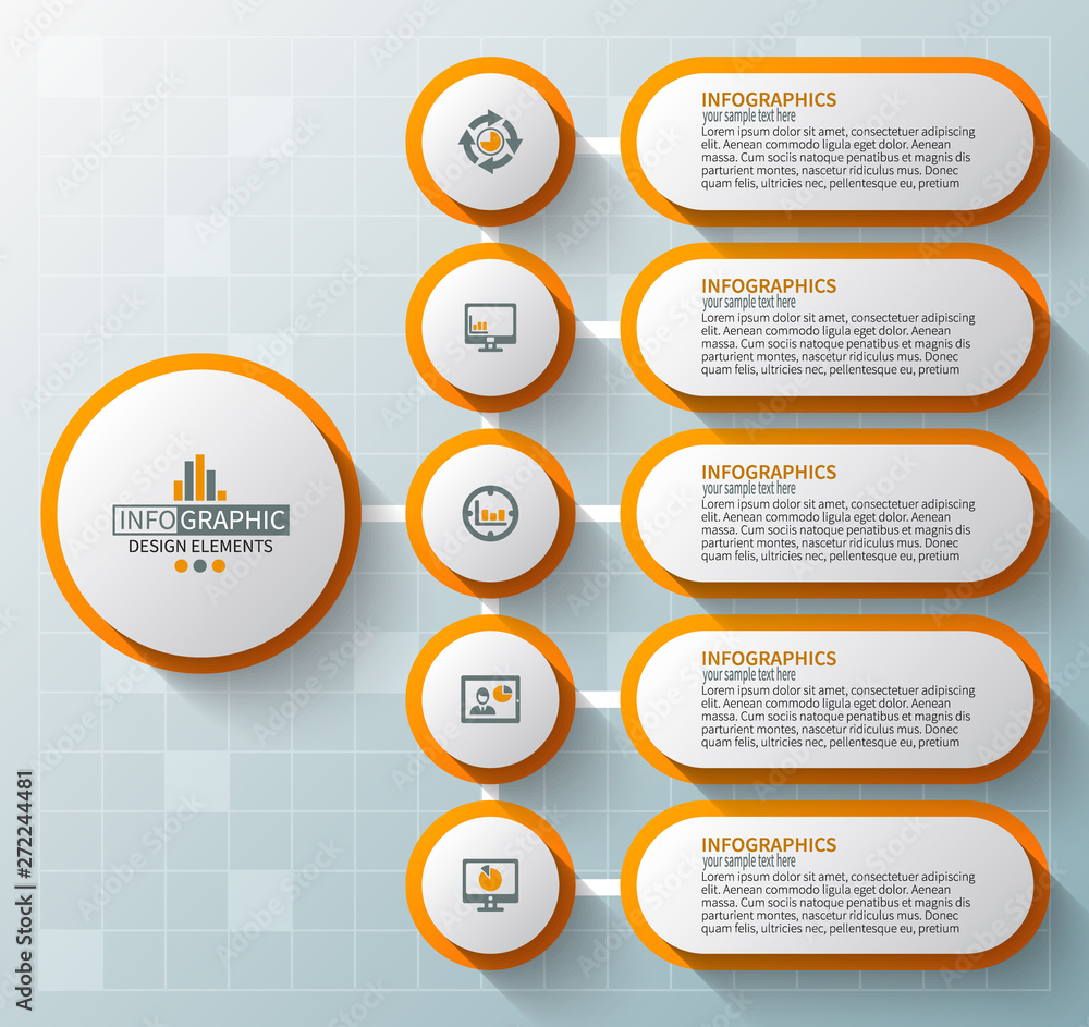 Fototapeta premium Abstract 3D Paper Infographics. Business template .Vector illustration