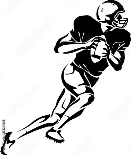Football Quarterback Shadowed Illustration