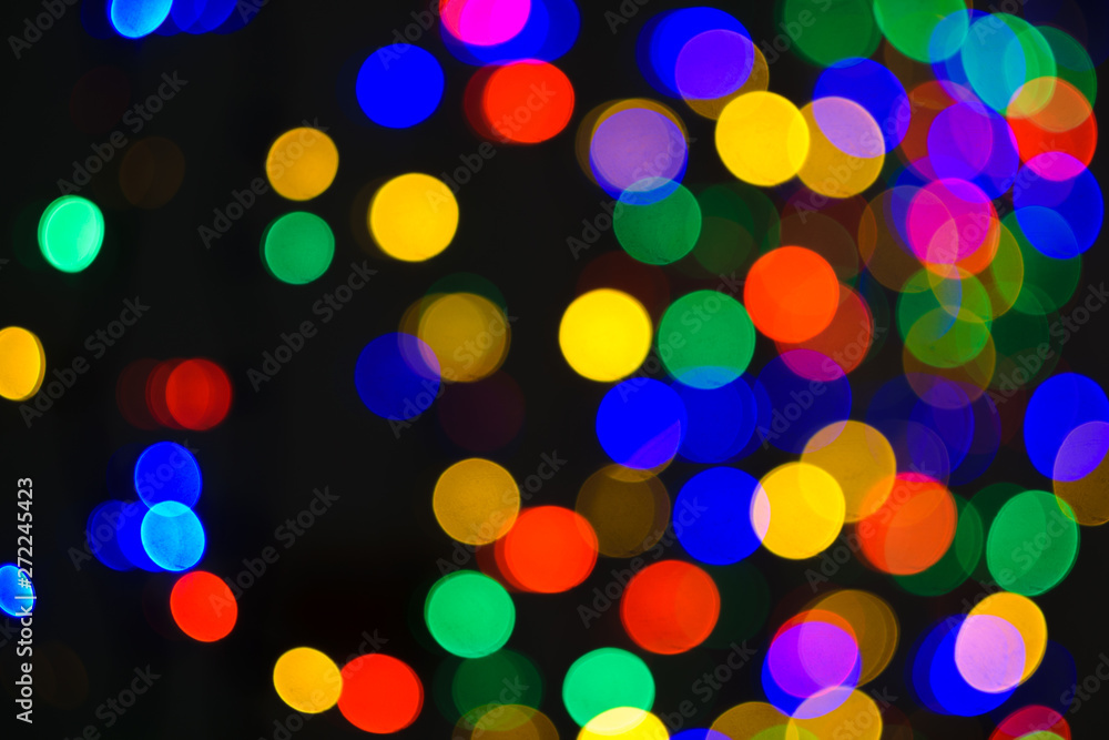 Abstract colorful blurred out of focus lights, bokeh background