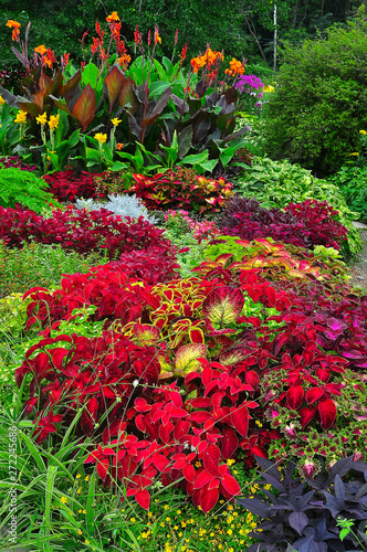 Blossoming plants in the botanical garden. Spring Nursery