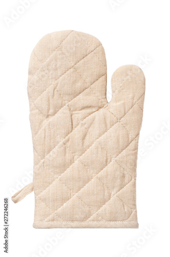 Kitchen protective glove isolated on white background. Top view