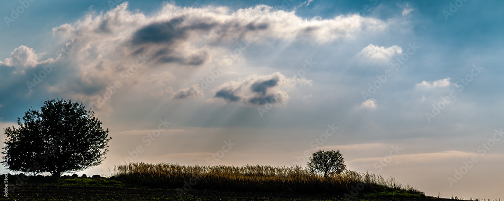 Landscape with clouds and sky