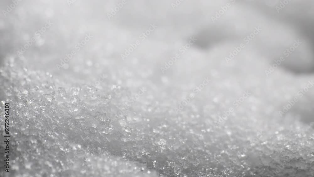 Melting Snow / Melting Ice / Spring Water / Spring Time. Macro time-lapse shot of shiny melting snow particles turning into liquid water. Original 10-bit color. Melting Snow / Melting Ice / Spring Water / Spring Time. Macro time-lapse shot of shiny melting snow particles turning into liquid water. Original 10-bit color.