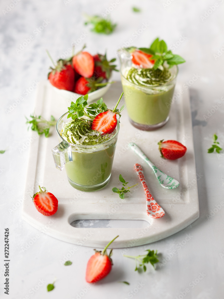 Matcha green tea panna cotta Matcha green tea panna cotta