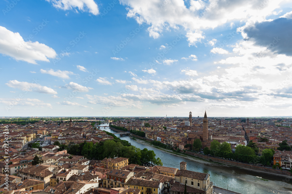 Panoramic view of Verona taken from Castel San Pietro