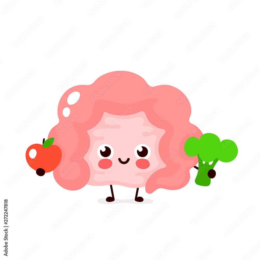 Cute healthy happy Intestine character Cute healthy happy Intestine character
