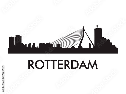 Rotterdam skyline silhouette vector of famous places #272247831