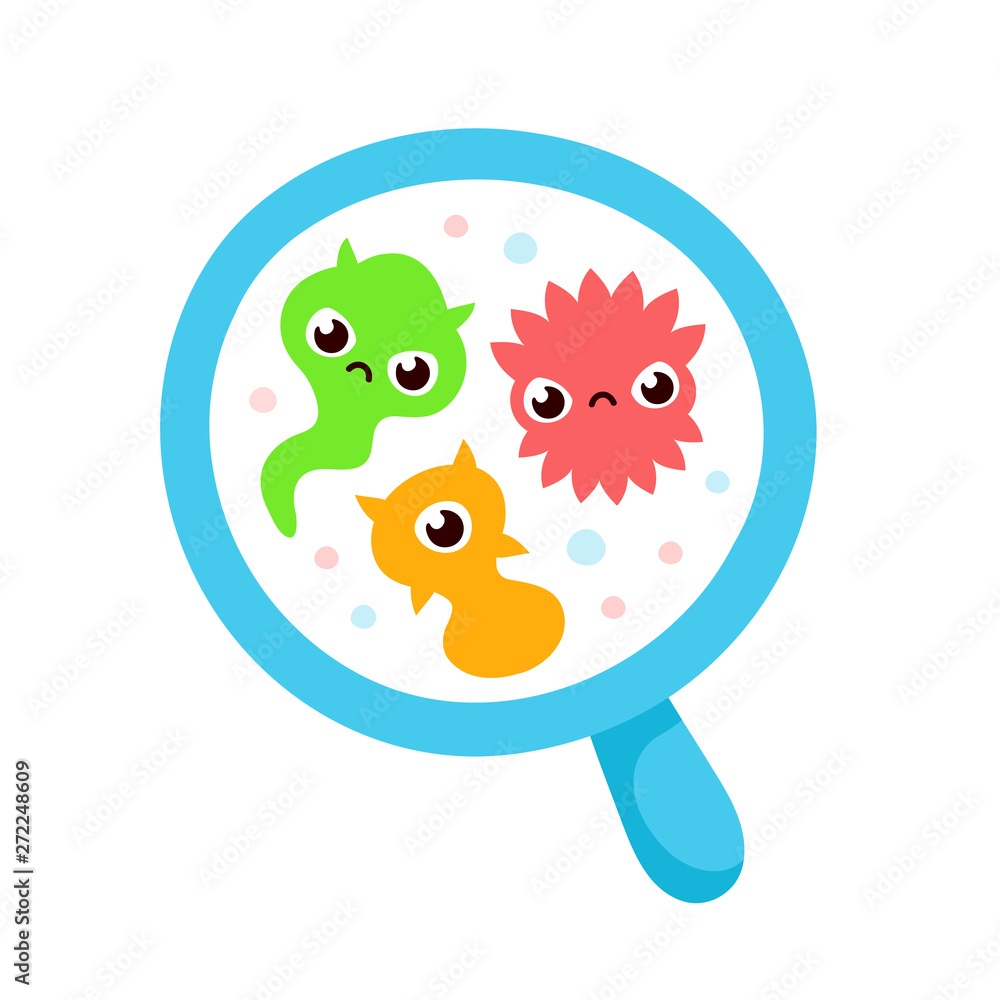 Fototapeta premium Bacterial microorganism in a circle