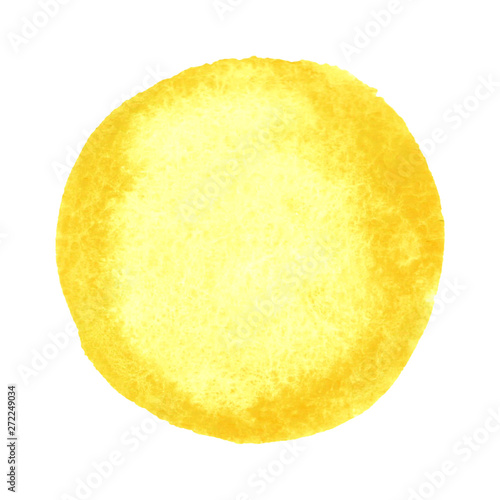 Yellow drawn watercolor circle