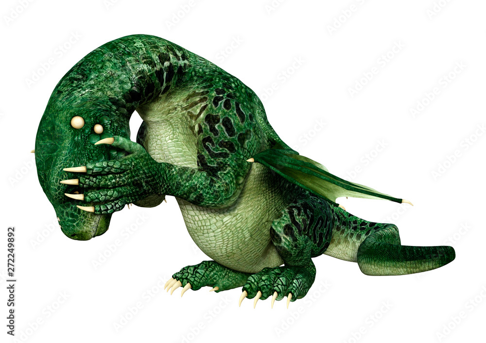 Obraz premium 3D Rendering Fairy Tale Dragon on White