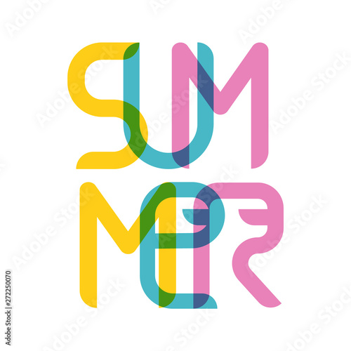 Summer Original Typography. Flat Design. For Summer Time Sale Flyer, Card, Sticker, Poster and Other. For Web and Print. Vector Illustration.