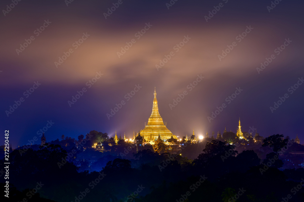 Shwedagon Pagoda night view