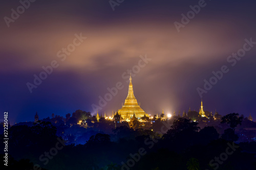 Shwedagon Pagoda night view