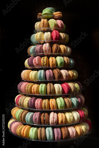colorful tower of macaroons