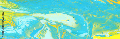 abstract marbleized effect background. mint, yellow, white and green creative colors. Beautiful paint