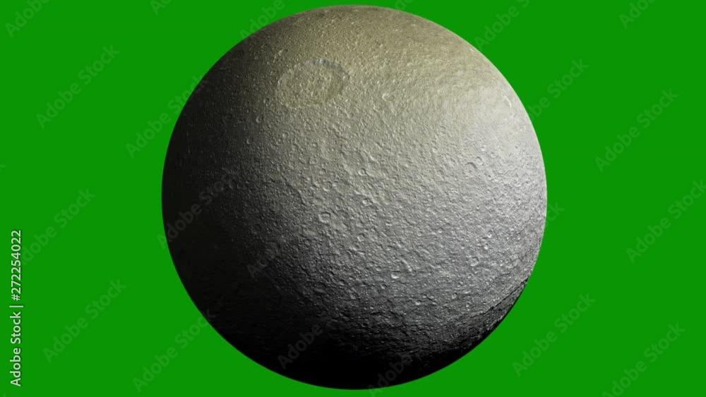 Loopable W/Alpha: Hi-res 3D image of Tethys, moon of Saturn, gently rotates against green screen background. Elements of this clip furnished by NASA. Straight color with luma matte. Loopable W/Alpha: Hi-res 3D image of Tethys, moon of Saturn, gently rotates against green screen background. Elements of this clip furnished by NASA. Straight color with luma matte.