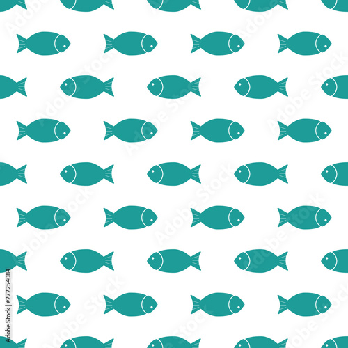 Cute Fish Seamless Background. Vector Illustration.