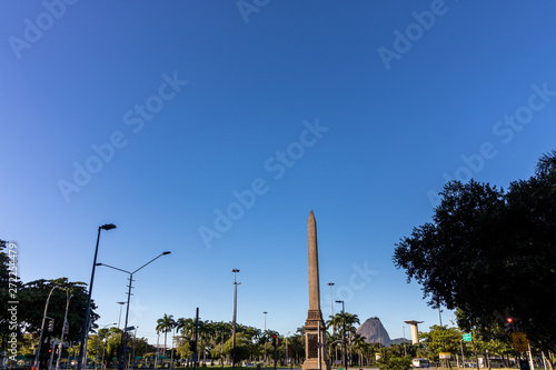 RIO DE JANEIRO, JUNE 07, 2019: Obelisk of Rio Branco Avenue, Downtown of Rio de Janeiro.