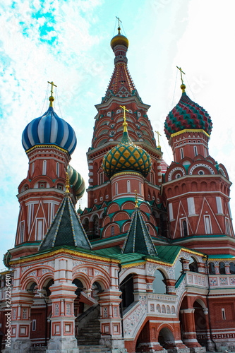 St. Basil's Cathedral on Red Square in Moscow at noon