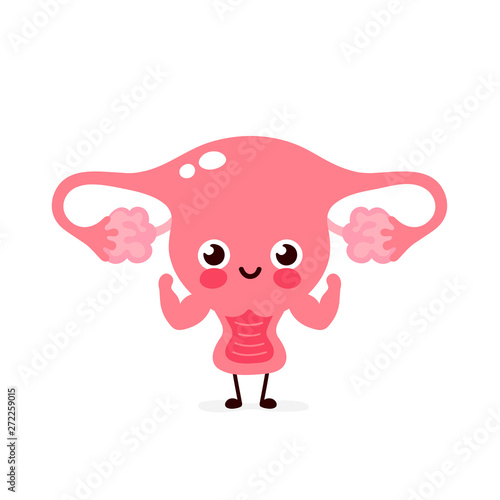 Cute healthy strong smiling happy uterus 