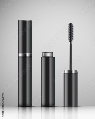 Vector illustration of ink mascara on a white background.