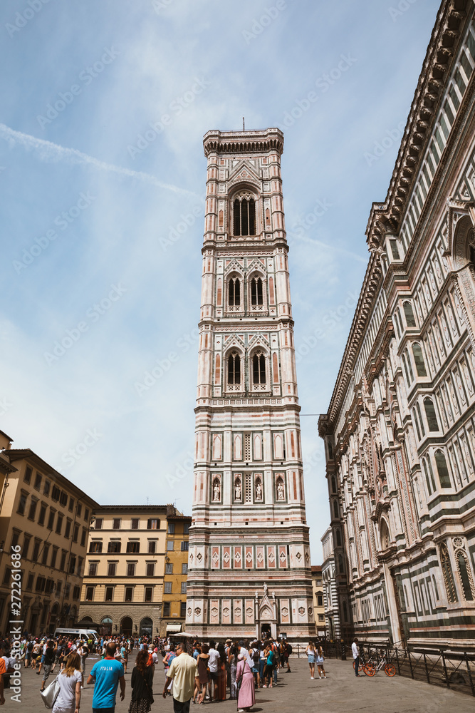 Panoramic view of Giotto's Campanile is campanile is part of Florence Cathedra Panoramic view of Giotto's Campanile is campanile is part of Florence Cathedra