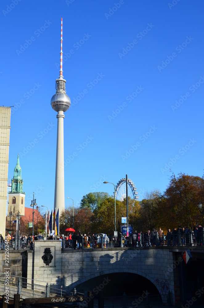 Fototapeta premium The famous Television Tower in Berlin, Germany