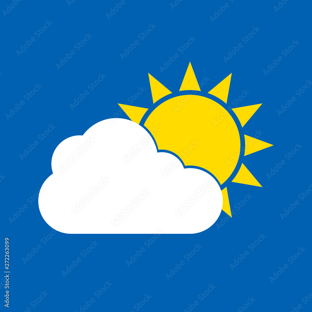 Weather icon symbol, modern color graphic isolated on blue background Weather icon symbol, modern color graphic isolated on blue background
