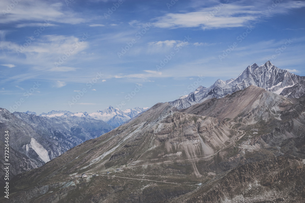 Fototapeta premium View closeup mountains scene in national park Zermatt, Switzerland