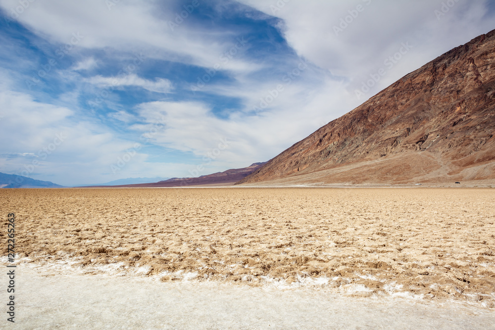 Salt flats of Badwater basin in Death Valley National Park in California, USA