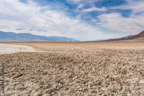 Badwater Basin in Death Valley National Park. Badwater is the lowest point in North America. California, USA