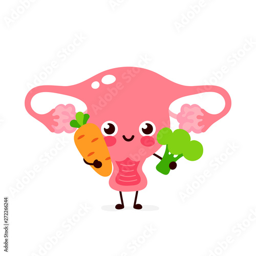 Cute healthy happy human uterus