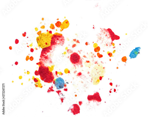 Colourful Splatter Paint Isolated on White Background